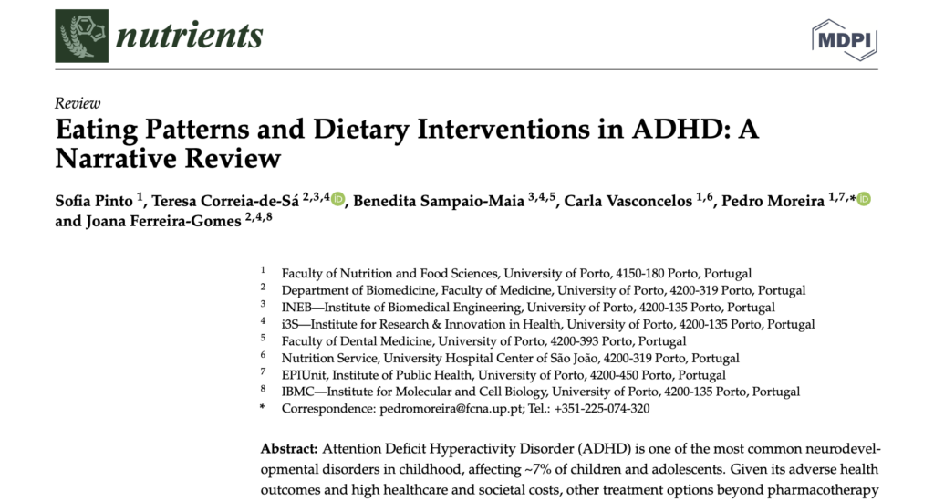 Artigo de revisão sobre os padrões alimentares e intervenções dietéticas na PHDA